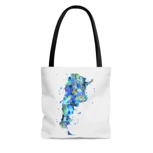 Watercolor Argentina  Map Tote Bag