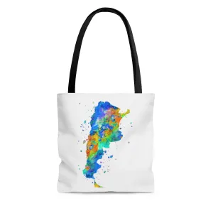 Watercolor Argentina  Map Tote Bag