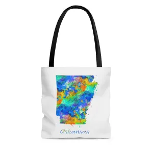 Watercolor Arkansas Map Tote Bag