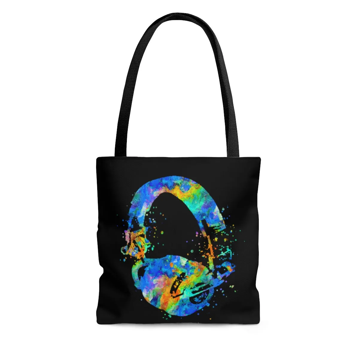 Watercolor Headphones Tote Bag