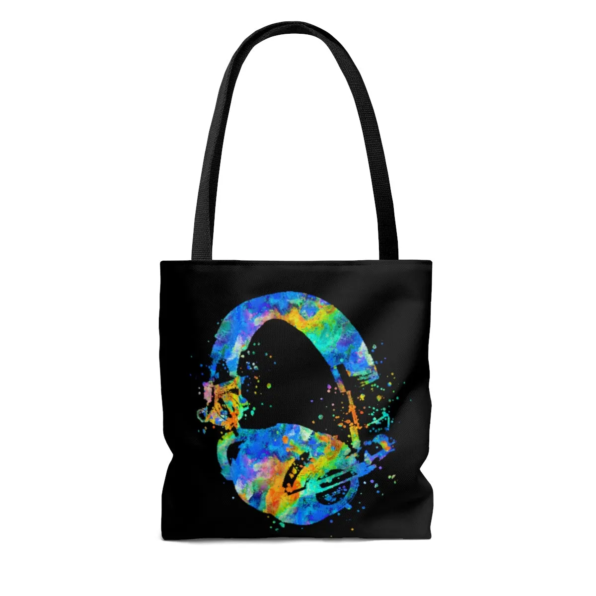 Watercolor Headphones Tote Bag