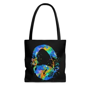 Watercolor Headphones Tote Bag