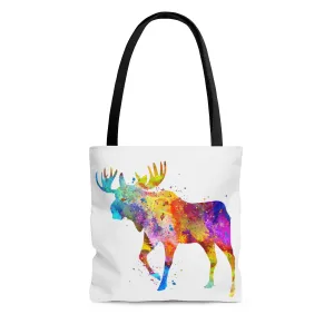 Watercolor Moose Tote Bag