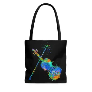 Watercolor Violin Tote Bag