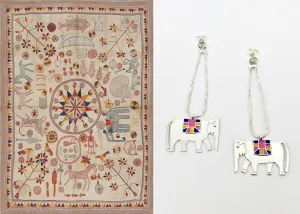 Whimsical, long dangling 'Gaja' (elephant) earrings