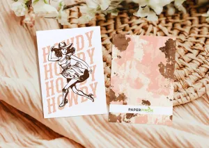 Wild West Chic 'Howdy' Retro Cowgirl Greeting Card – A2 Size greeting card | Wild West Chic Collection
