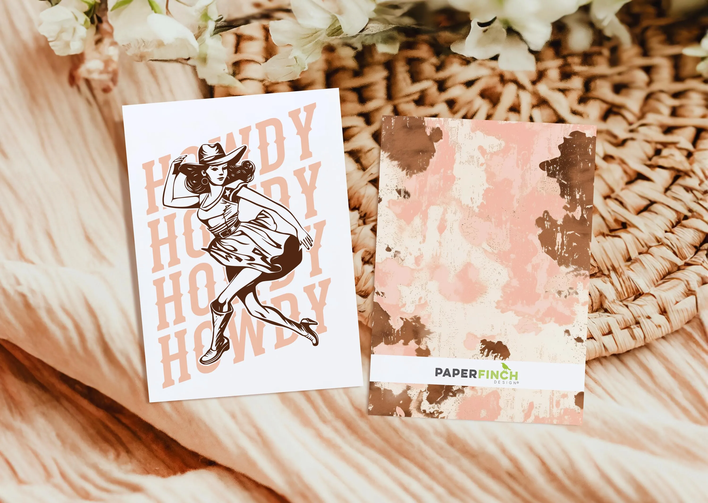 Wild West Chic 'Howdy' Retro Cowgirl Greeting Card – A2 Size greeting card | Wild West Chic Collection