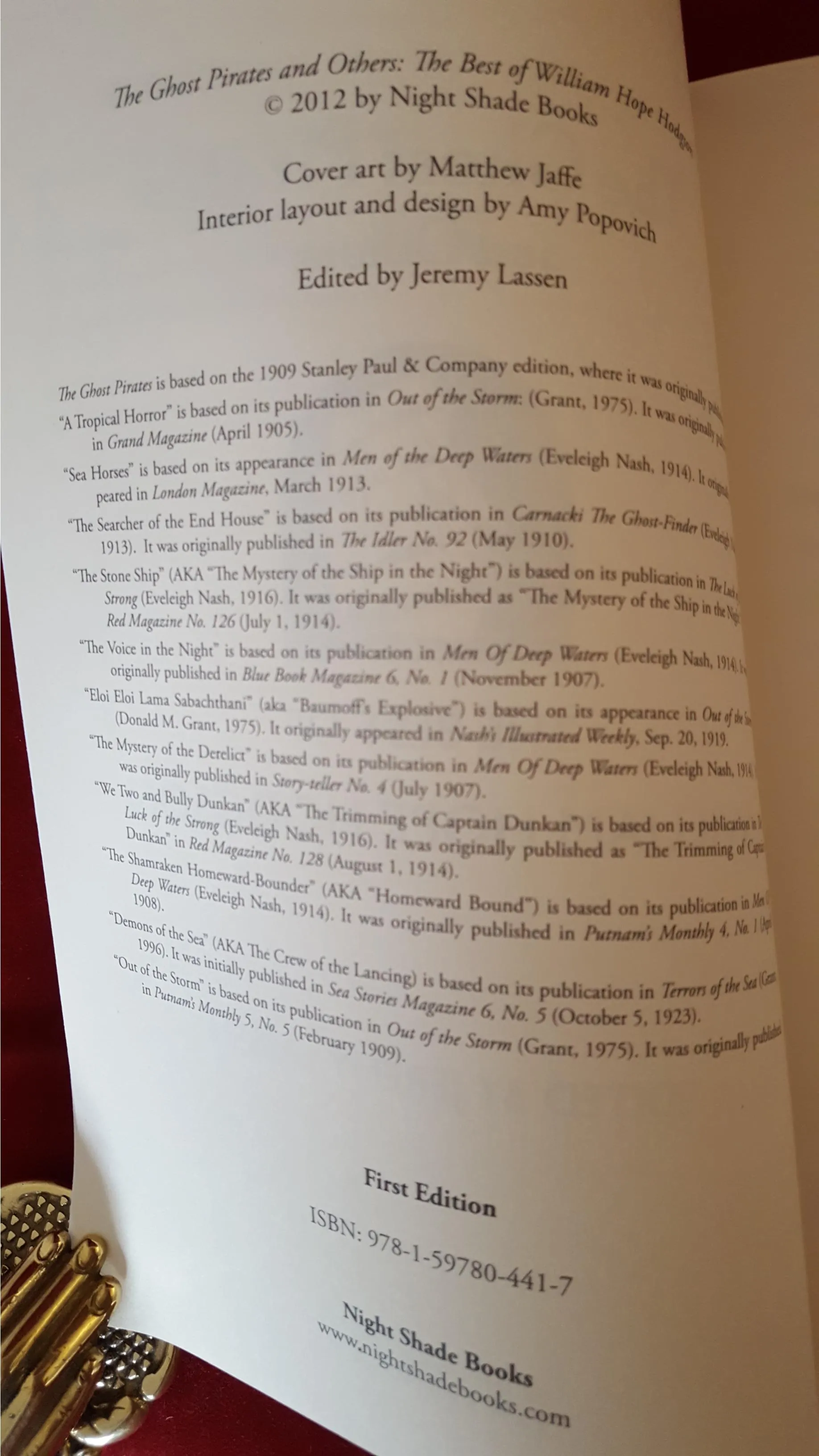 William Hope Hodgson - The Ghost Pirates and Others:  Night Shade Classics, 2012, 1st Edition