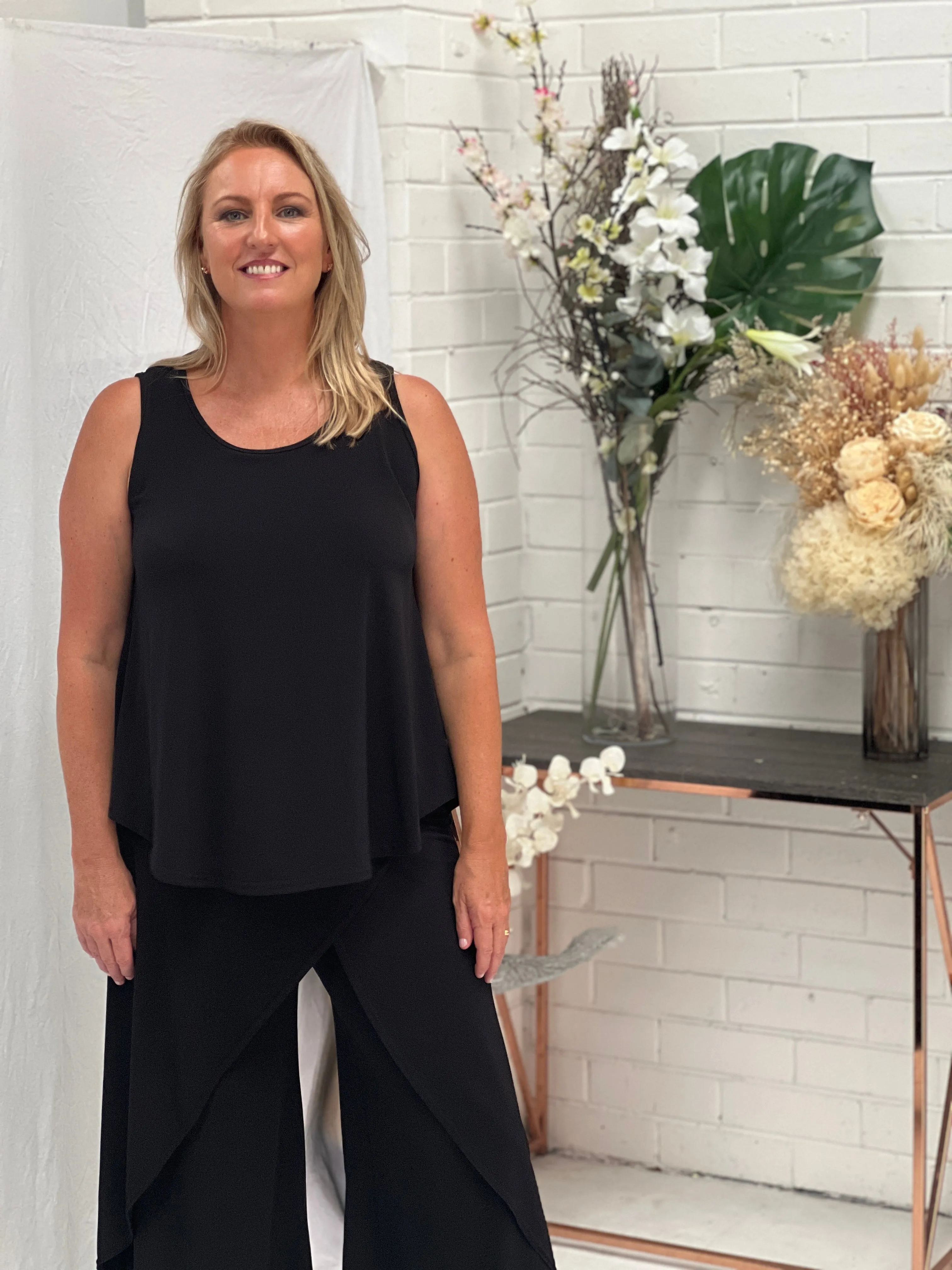 Winona Black Jersey Top