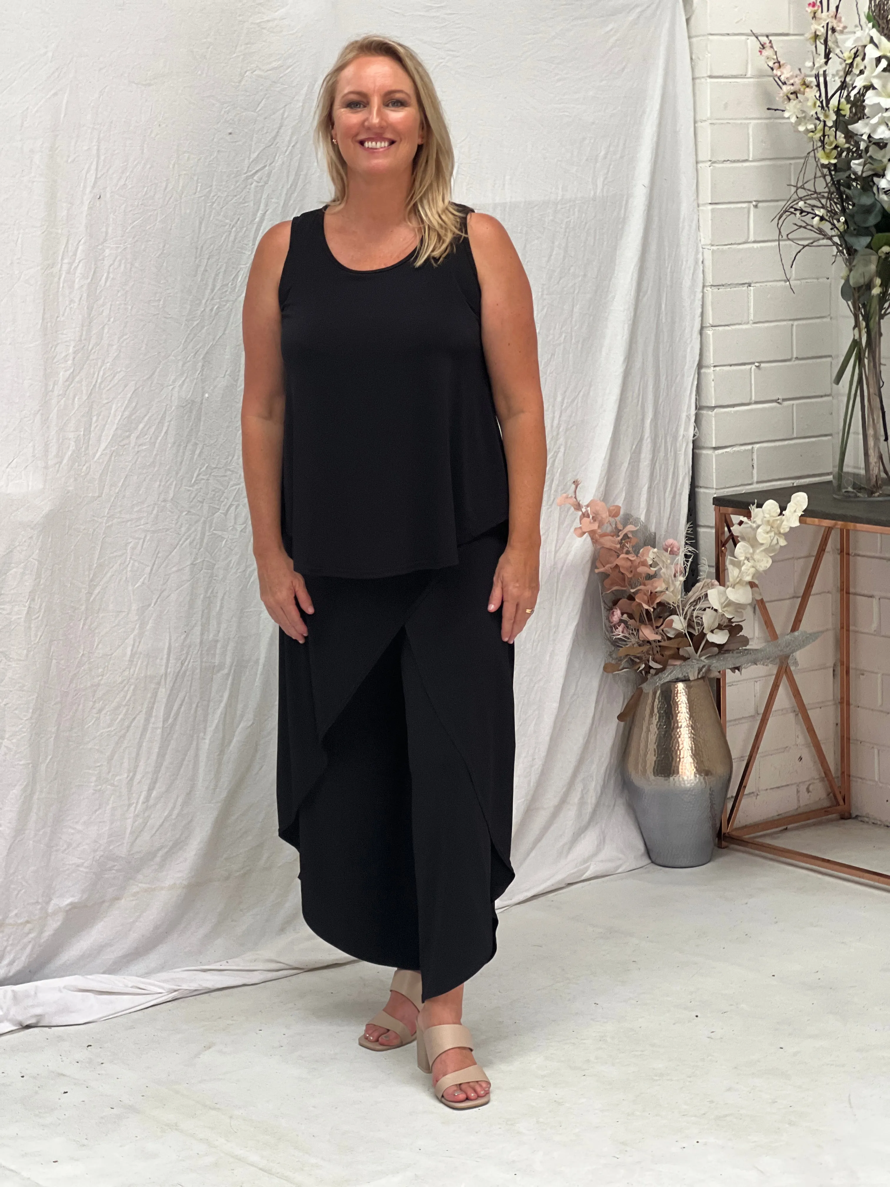 Winona Black Jersey Top