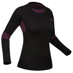 Women's Ski Base Layer Top - BL 580 I-Soft  - Black/Purple