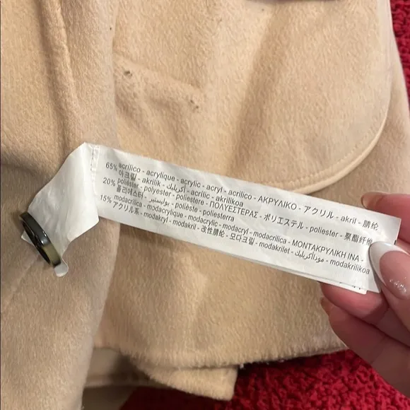 Zara Chic Faux Fur Collar Cape Coat