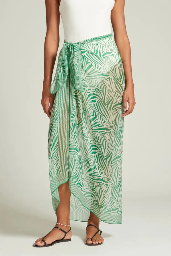 ZEBRA PRINT SARONG VERDANT GREEN