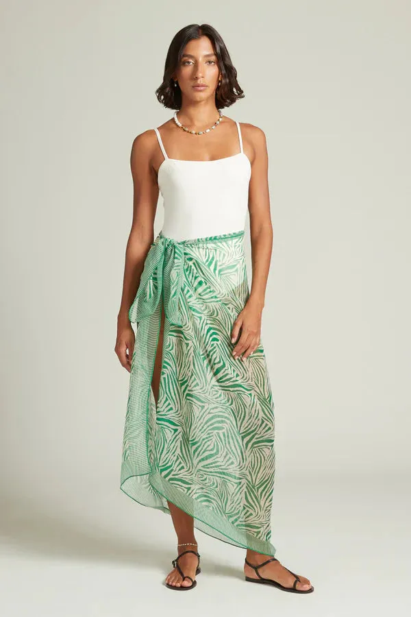 ZEBRA PRINT SARONG VERDANT GREEN